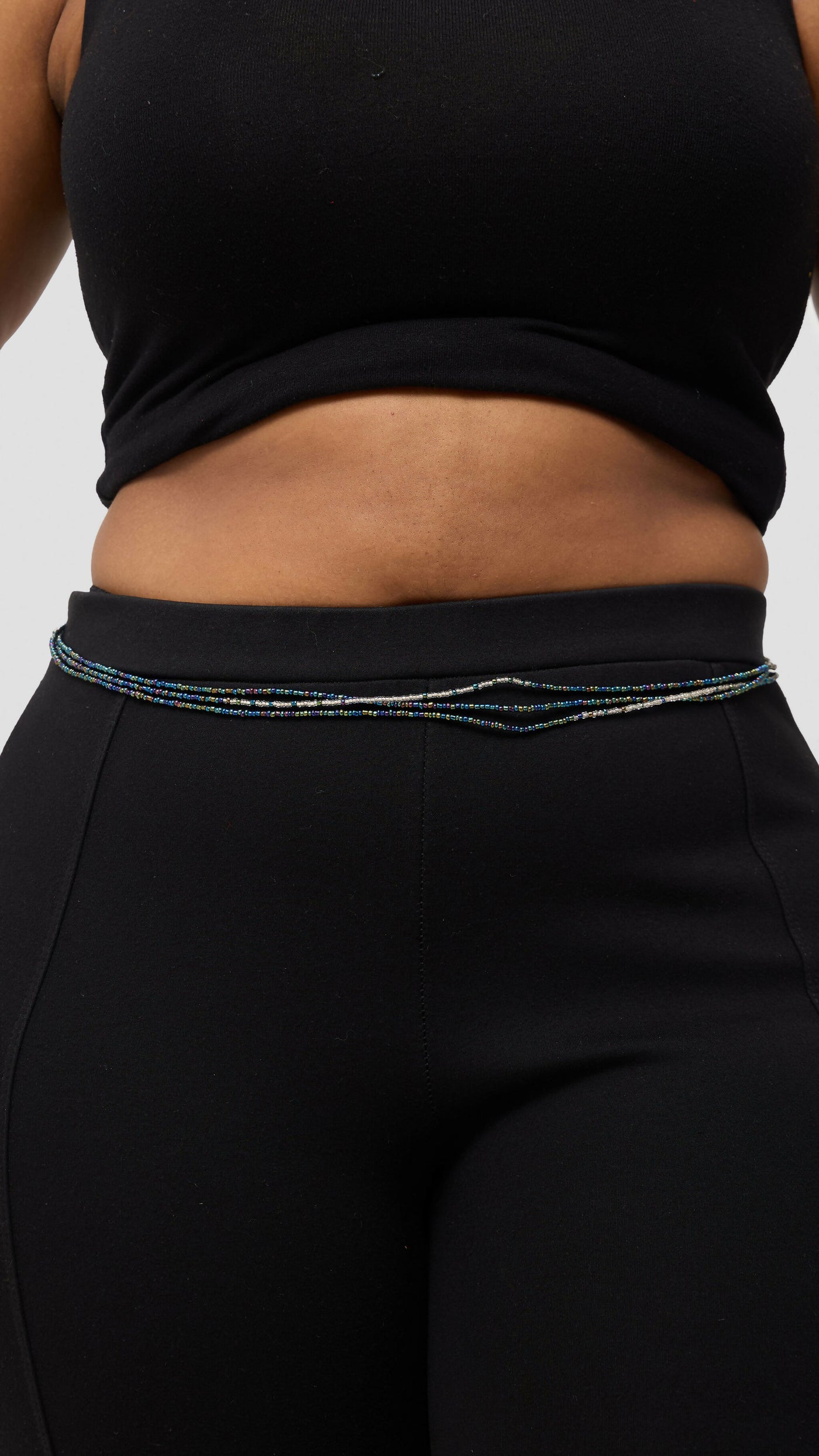 Sistar To Sistars Triple Layered Waist Beads - Blue / Silver