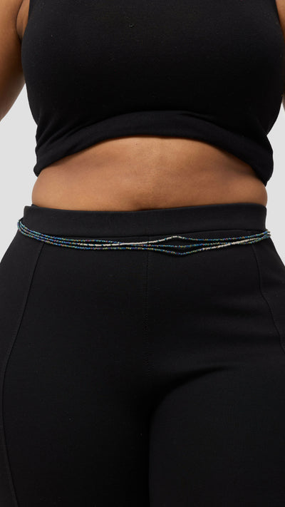 Sistar To Sistars Triple Layered Waist Beads - Blue / Silver