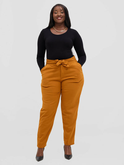 TimyT Urban Wear Bella Knot Pant - Mustard - Shopzetu