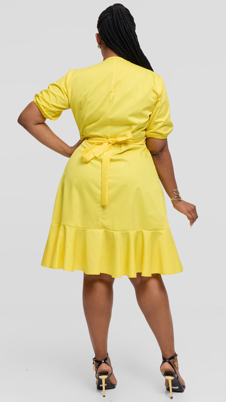 Lizola Waverly Wrap Dress - Yellow