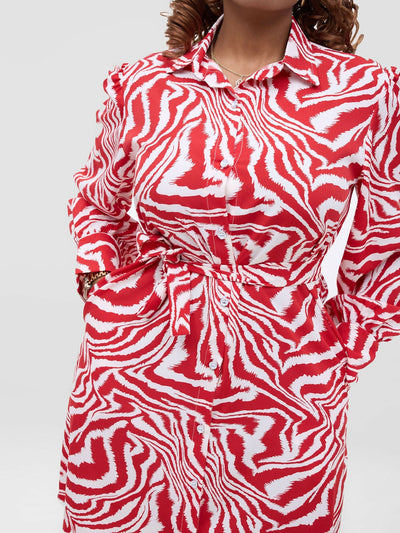 Lizola Kakiuru Dress - Red / White - Shopzetu