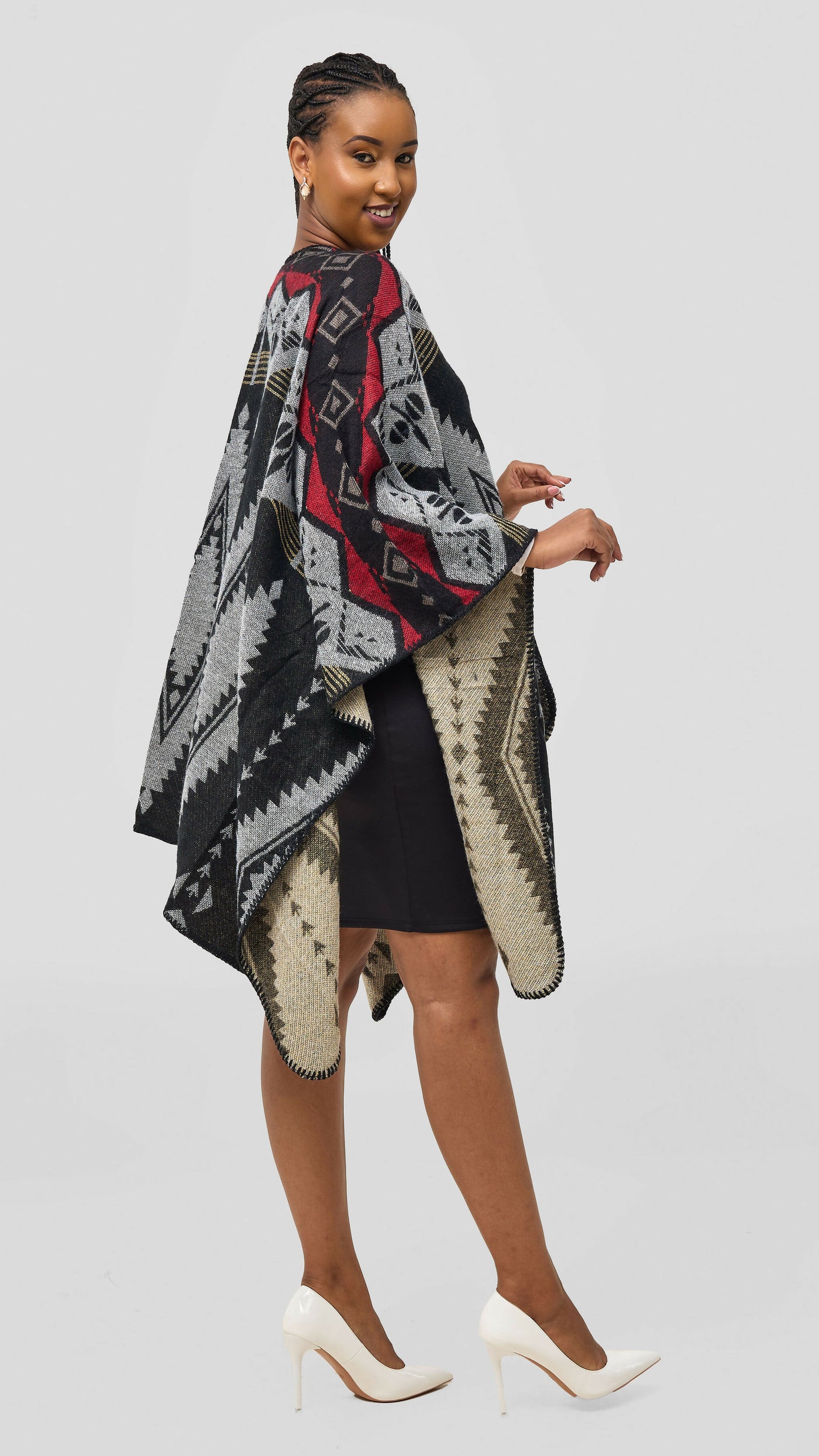 Afrodame light poncho - Black