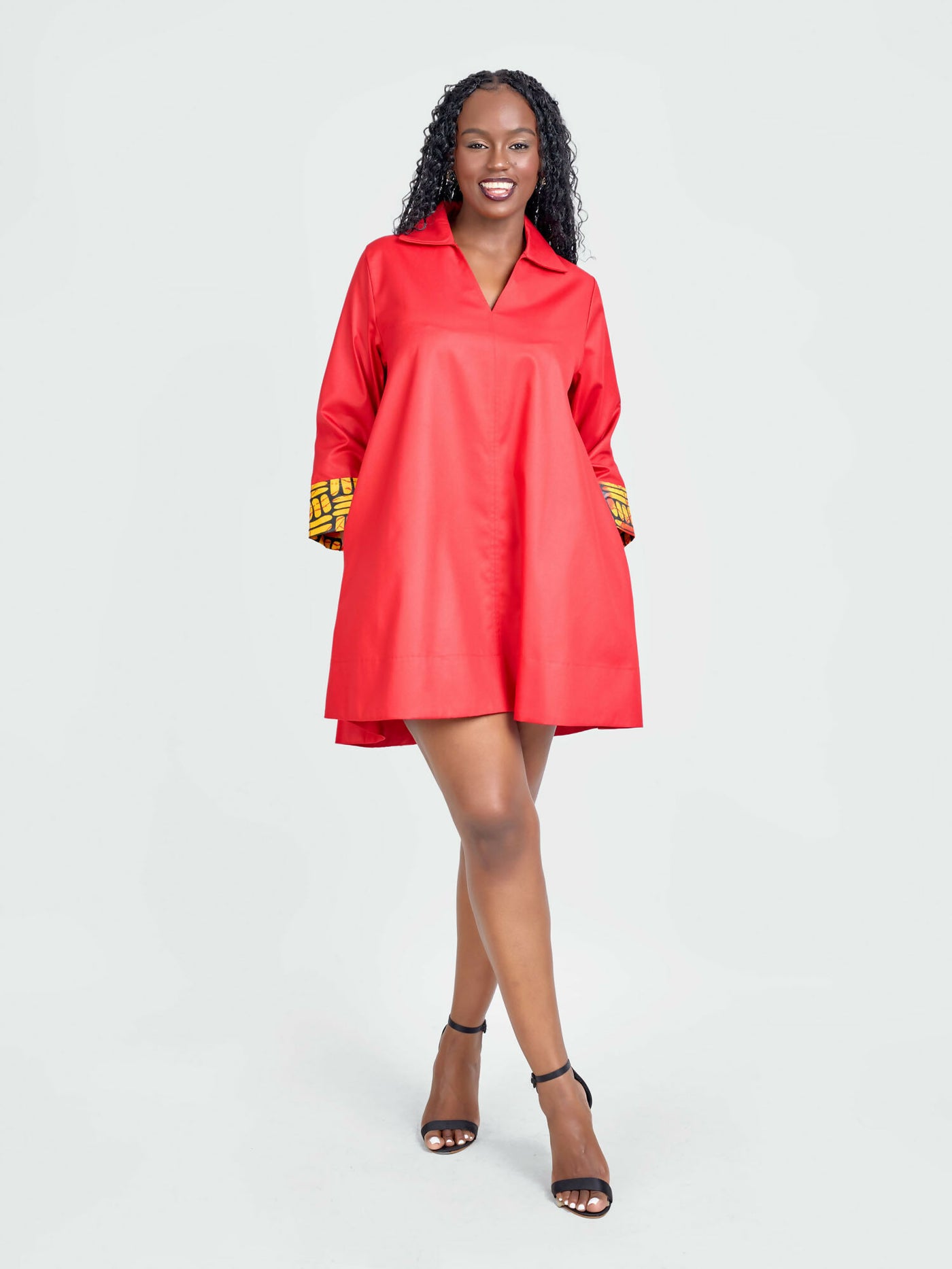Tuli Zuri Shift Dress - Red - Shopzetu
