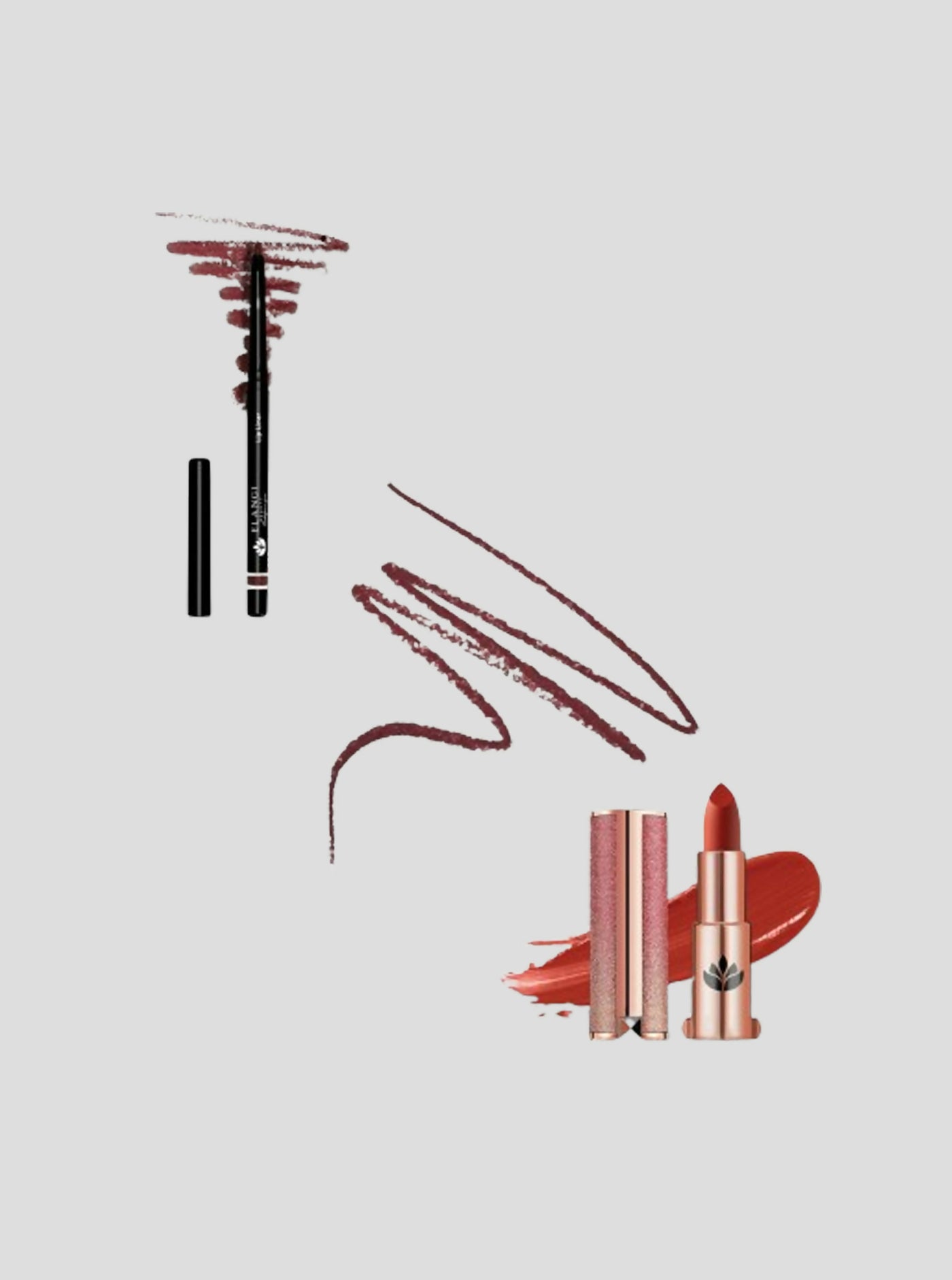Elangi Beauty Playful Lipliner & Siri Tamu Lip Gloss Bundle - Crimson - Shopzetu