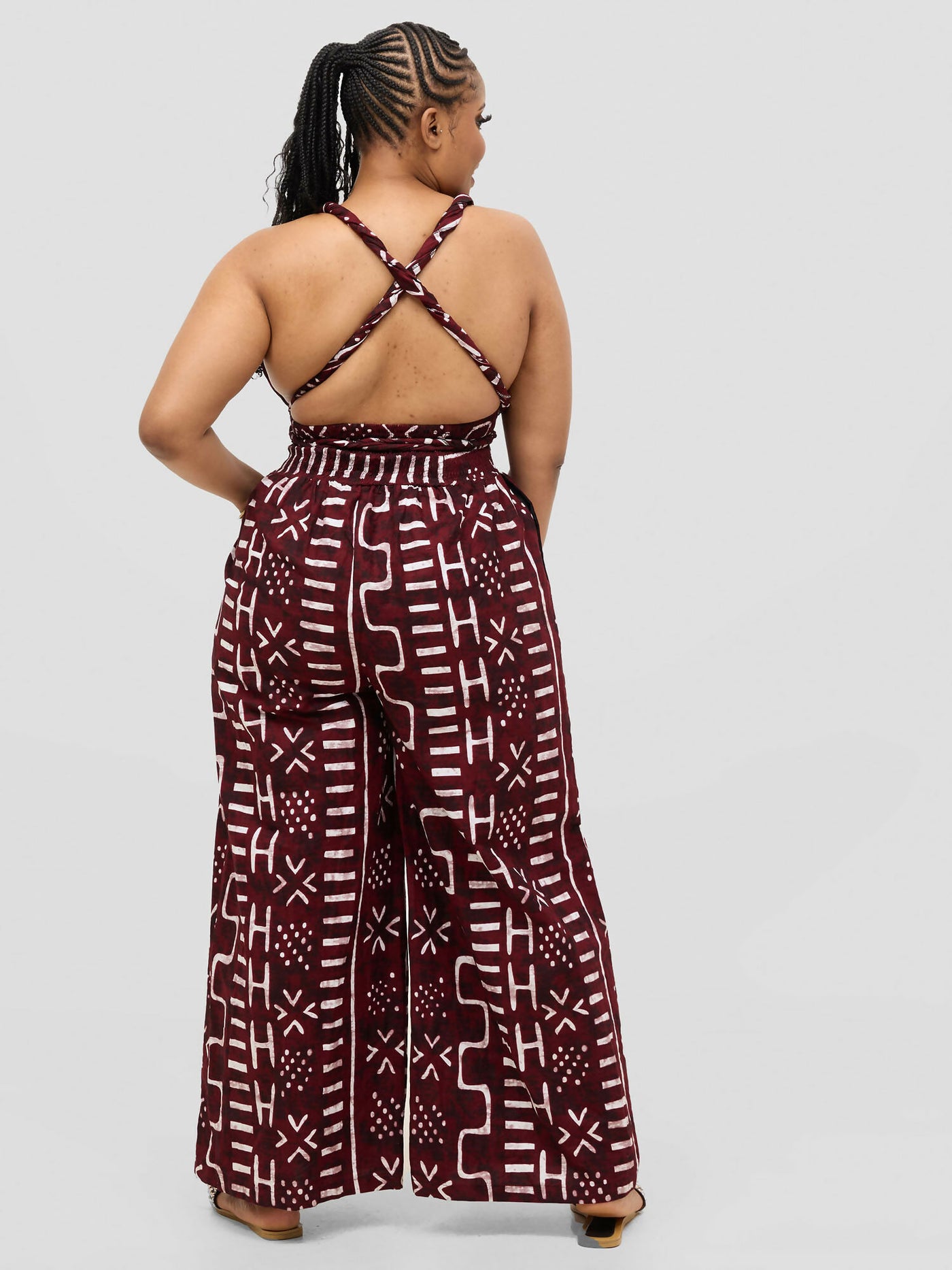 Waridi Africa Mbele Jumpsuit - Brown African Print - Shopzetu