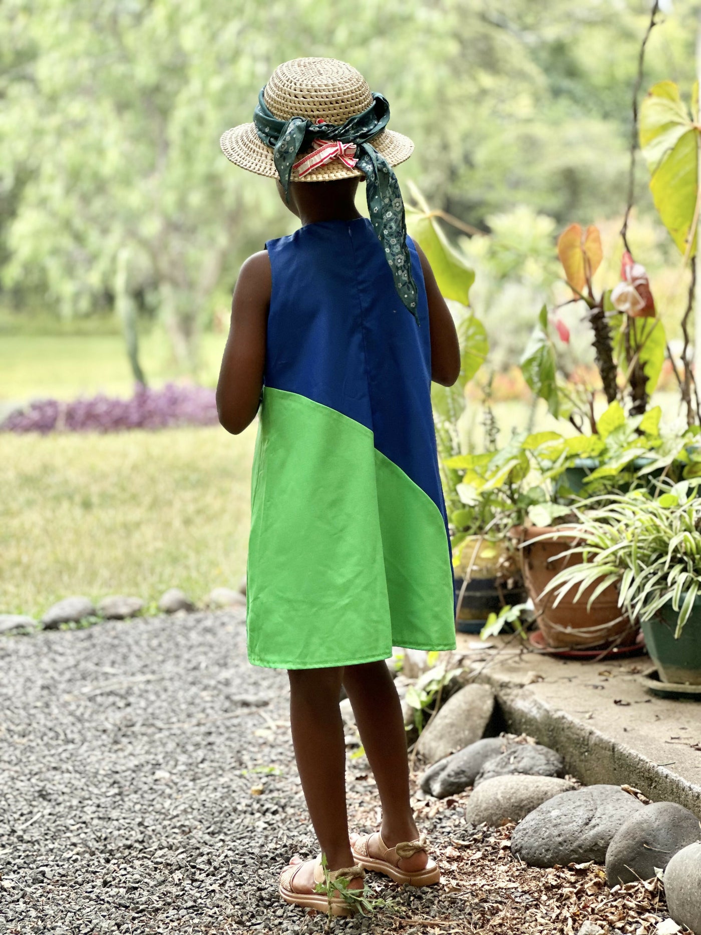 Knk Girls Colorblock Dress - Blue / Green