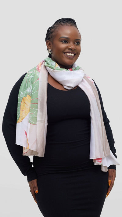 Afrodame Luxurious Silk Scarf - Green - Shopzetu