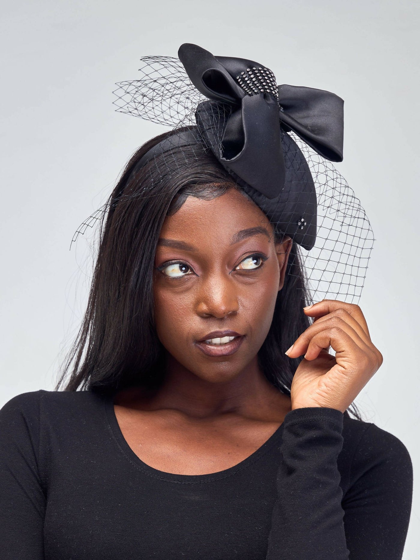 Hando Afrikan Designs Eva Fascinator - Black - Shopzetu