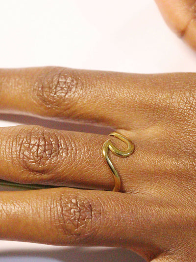 non fading18k gold plated wave ring to pair with dresses, work wear, pants or tops