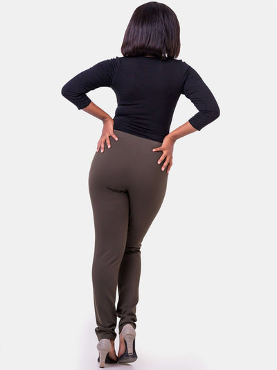 Vivo Basic Panelled Leisure Pants - Hunters Green - Shopzetu