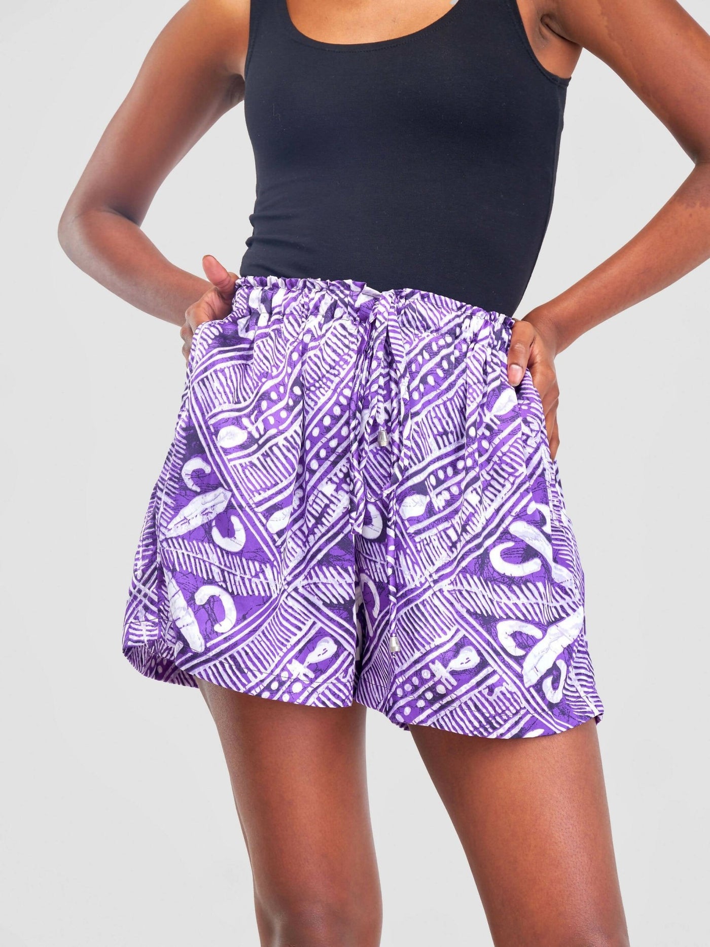 Zoe Qu'an Silk Shorts Only - Purple - Shopzetu