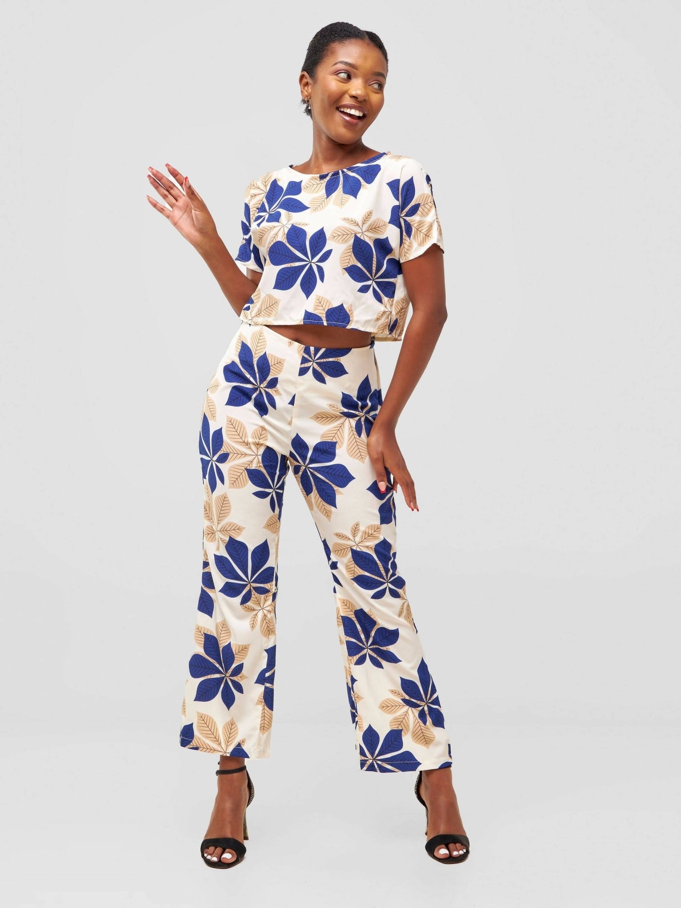 Timyt Urban Wear Bloom Belle Ensemble - Blue Floral - Shopzetu