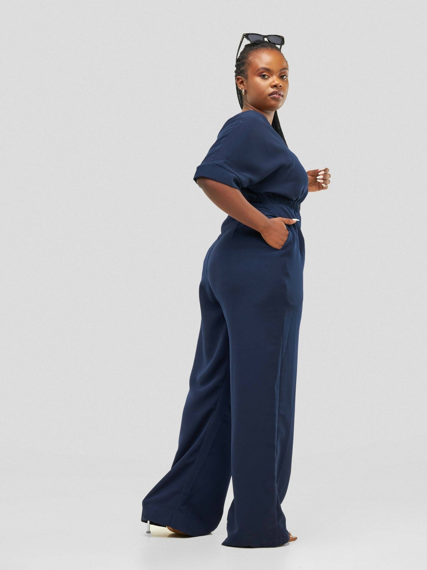 Purple Thread Bonde Jumpsuit - Navy Blue - Shopzetu