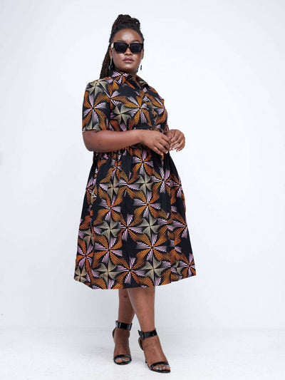 Izulu Solio Dress - Pink Print - Shopzetu