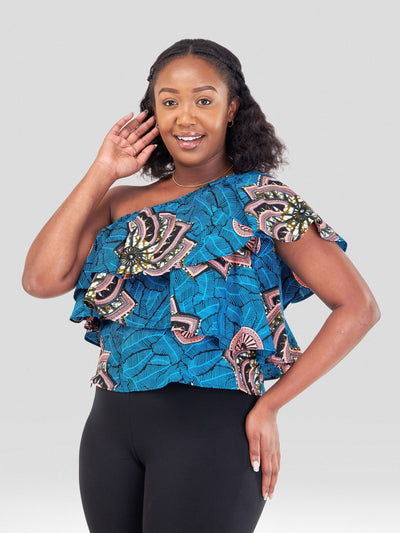 Vivo Naya One Shoulder Flounce Top - Tawi - Shopzetu