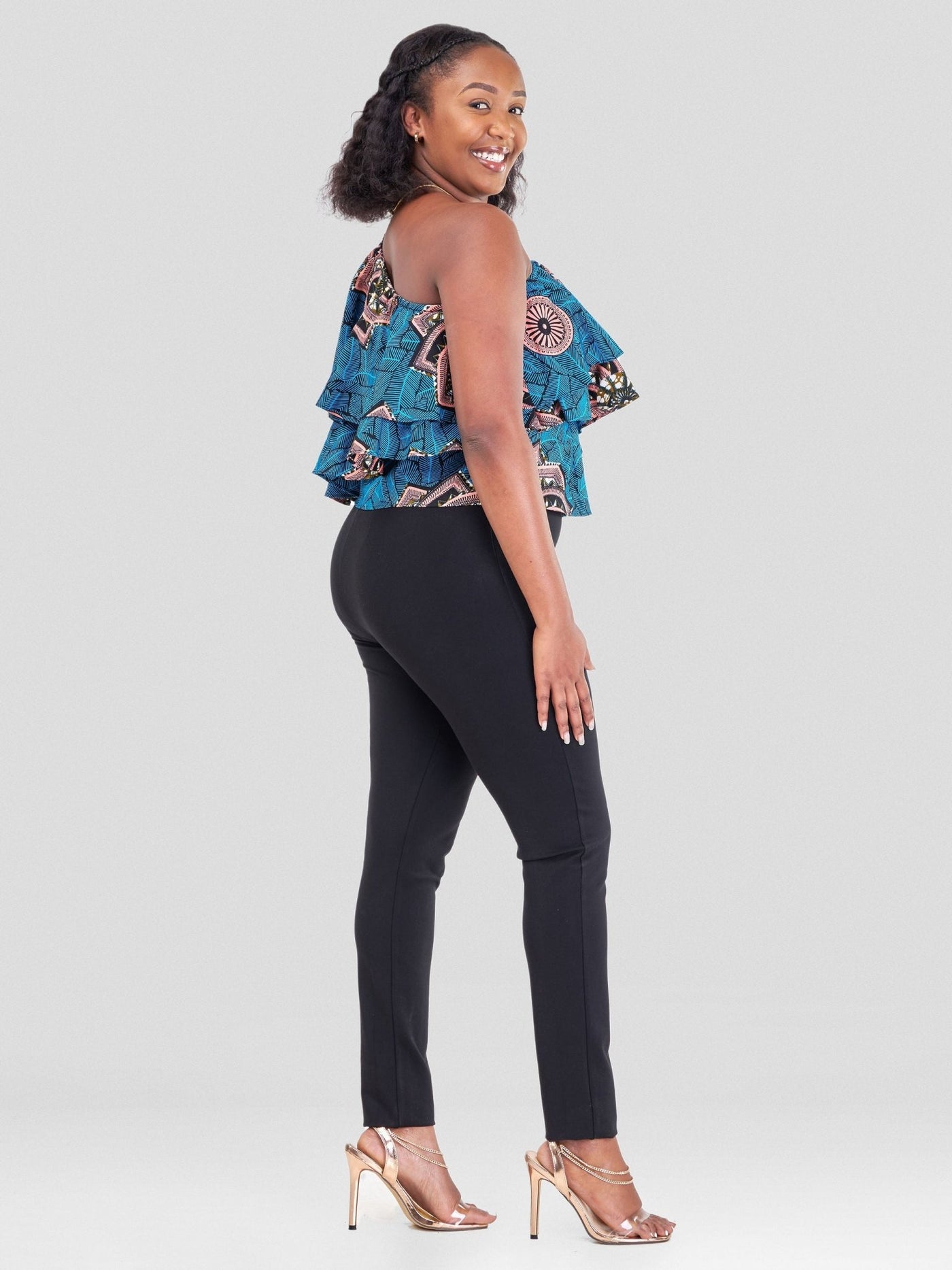 Vivo Naya One Shoulder Flounce Top - Tawi - Shopzetu