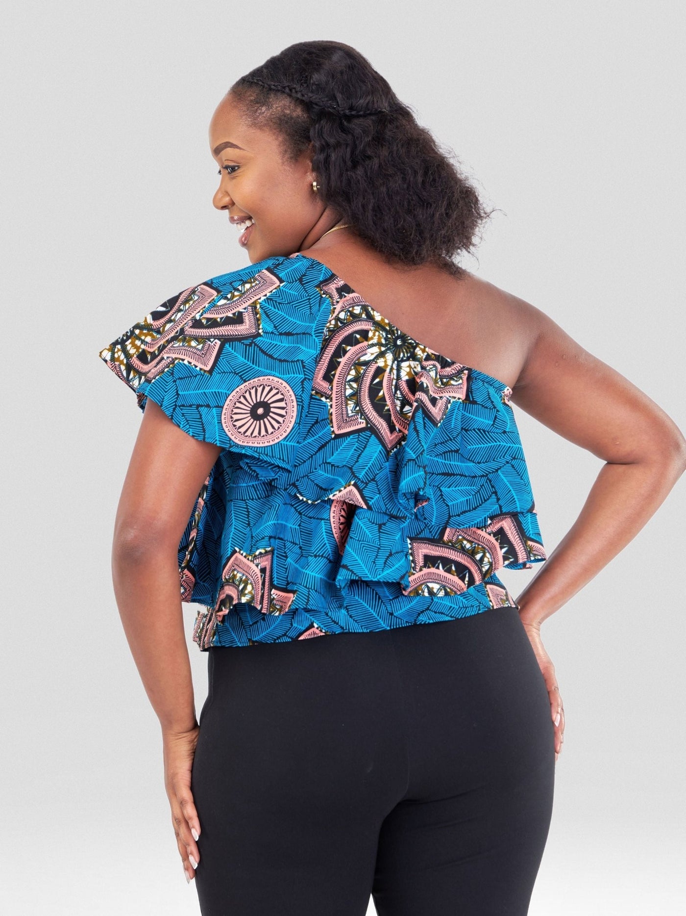 Vivo Naya One Shoulder Flounce Top - Tawi - Shopzetu