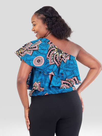 Vivo Naya One Shoulder Flounce Top - Tawi - Shopzetu