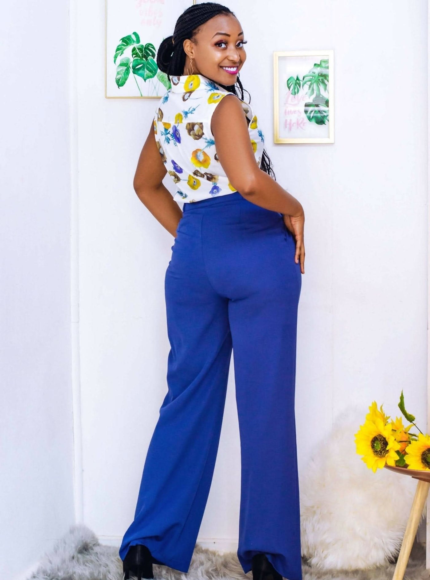 The Fashion Frenzy Flared Trouser - Blue - Shopzetu