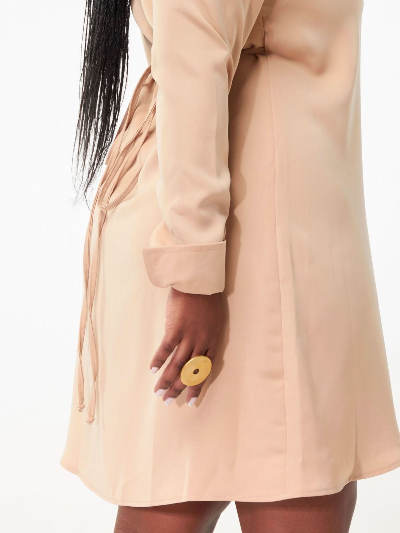 Zia Africa Mamma Mia Knee Length Dress Beige - Shopzetu