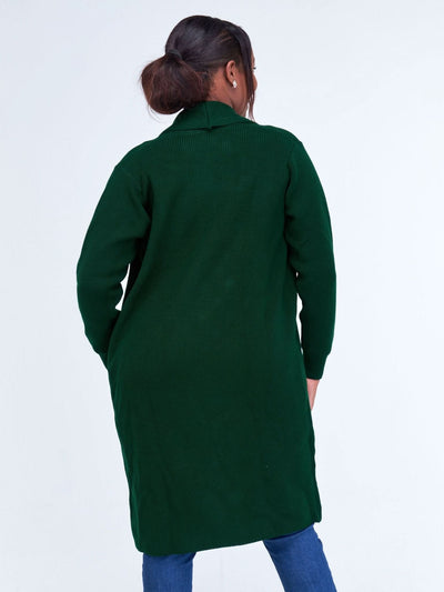 Vivo Long Sleeve Midi Waterfall - Dark Green - Shopzetu
