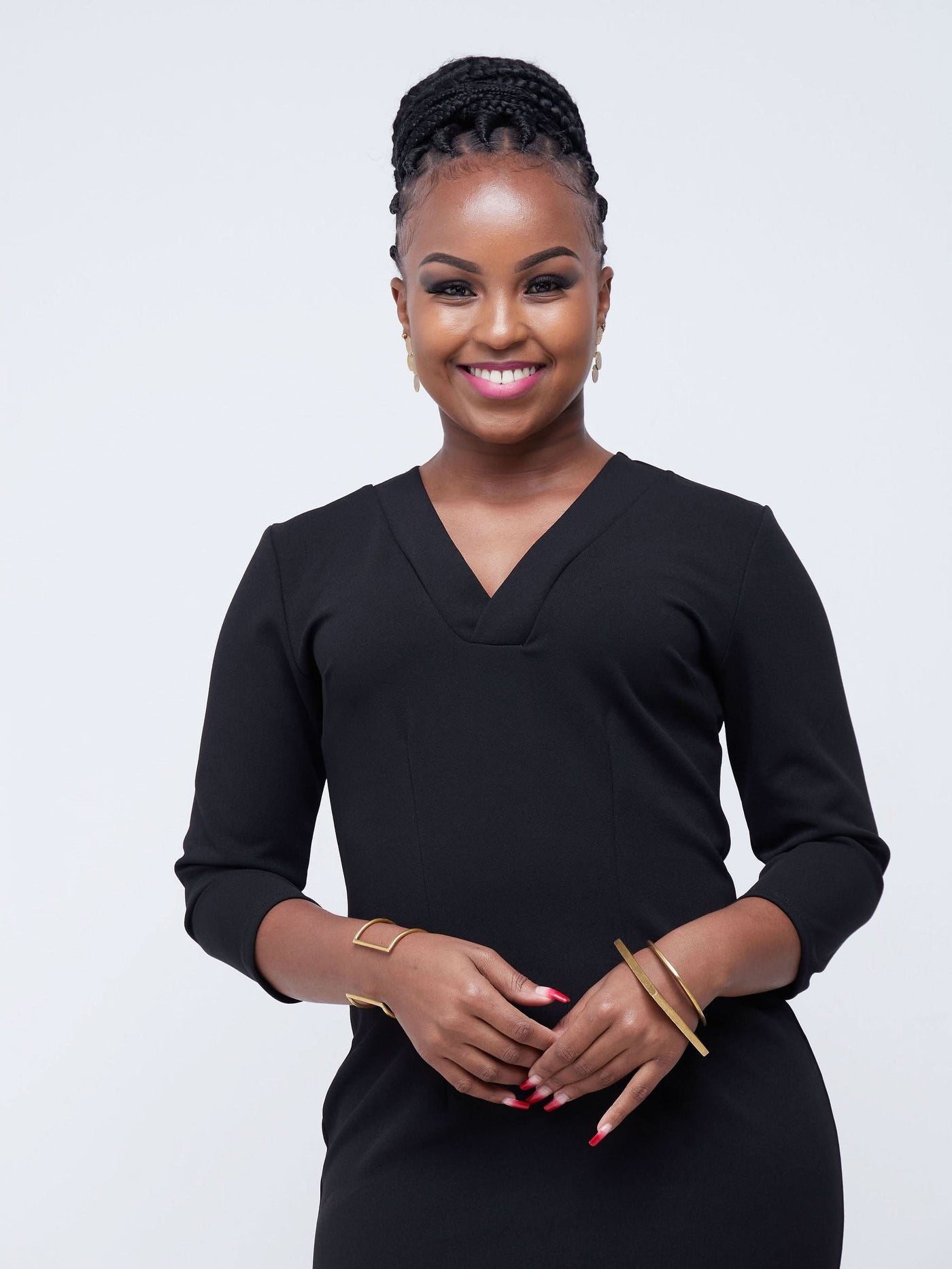 Vivo J.O V - Neck Sheath Dress - Black - Shopzetu