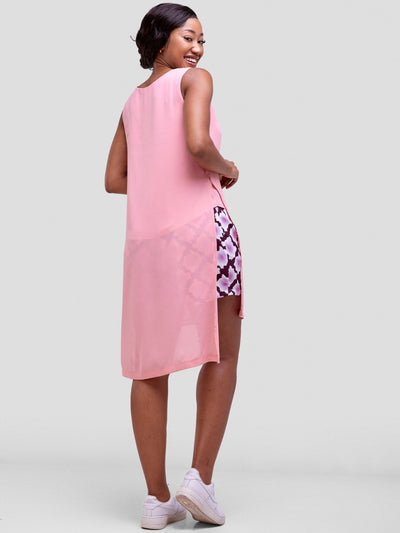 Vivo Soleil Sleeveless Layered Top - Pink - Shopzetu