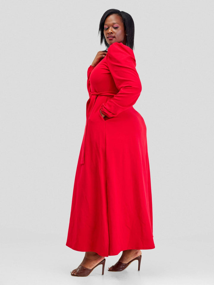 Lucille Couture Alya Maxi Dress - Red - Shopzetu