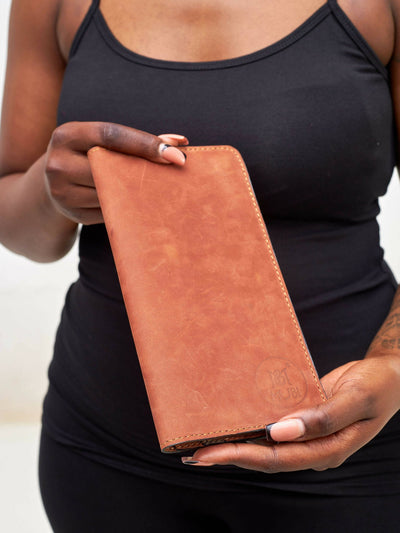 Mubi Leather Kawara Ladies Walllet - Brown - Shopzetu