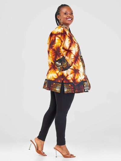 Izulu Mundusi 8 Short Kimono - Black Print - Shopzetu