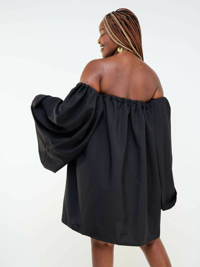 Izulu Bloom Dress - Black - Shopzetu