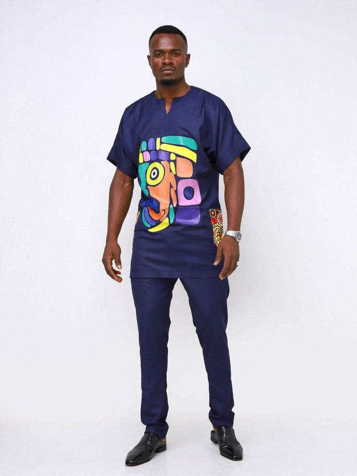 Ancestral House Two Piece - Blue - Shopzetu