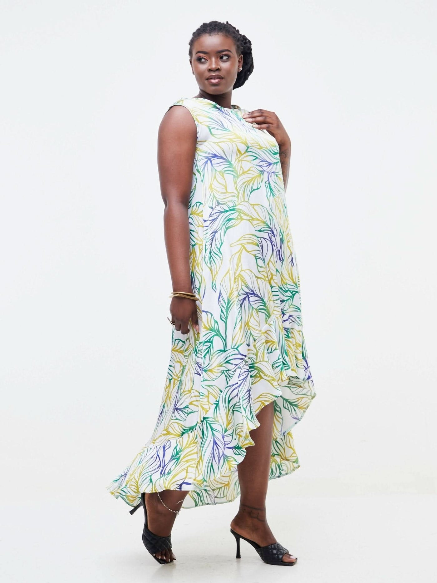 Phyls Collections Lamu Tamu High Low Dress - Green - Shopzetu