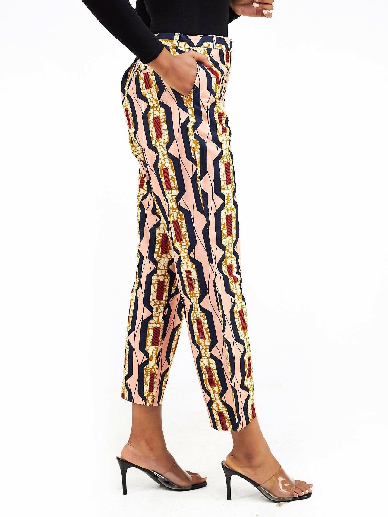 Simbaress Tenge Pants - Peach / Multicolor - Shopzetu