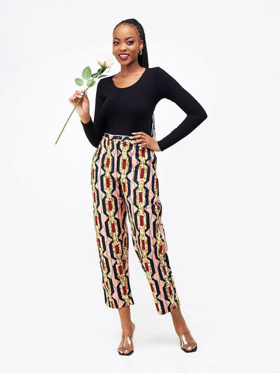 Simbaress Tenge Pants - Peach / Multicolor - Shopzetu