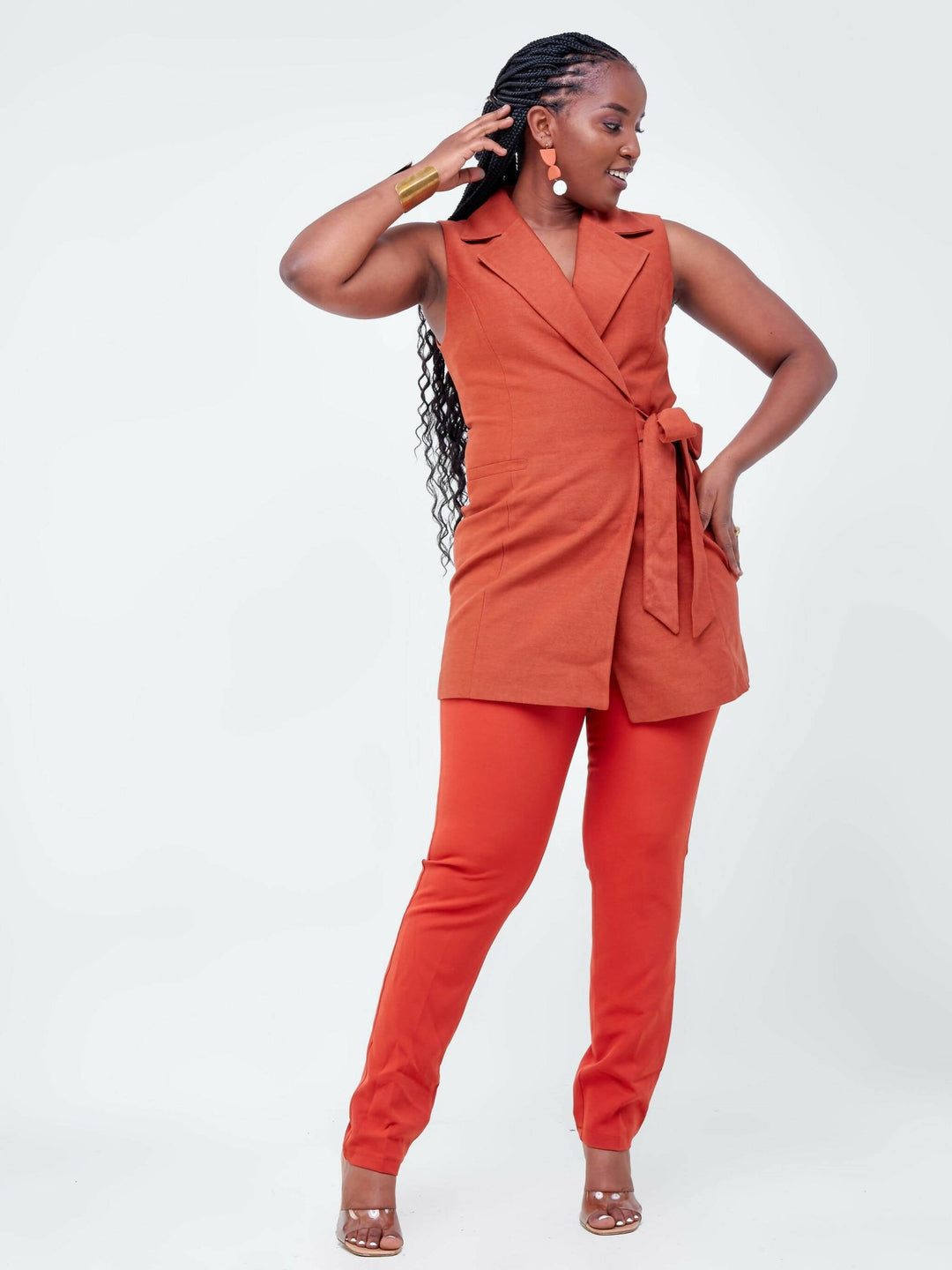 The Fashion Frenzy Trouser - Rust - Shopzetu