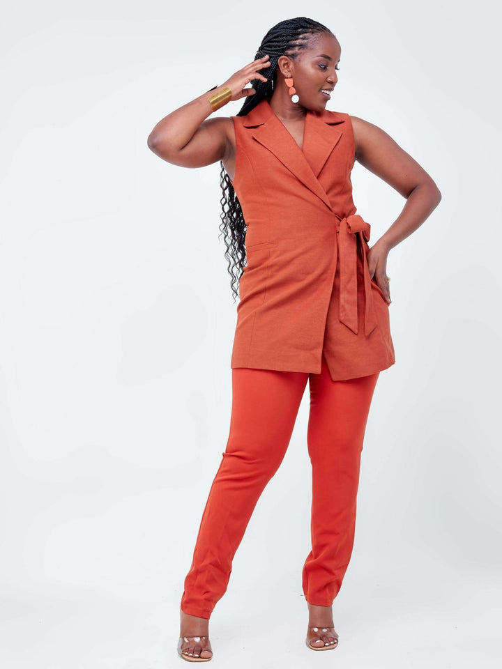 The Fashion Frenzy Trouser - Rust - Shopzetu