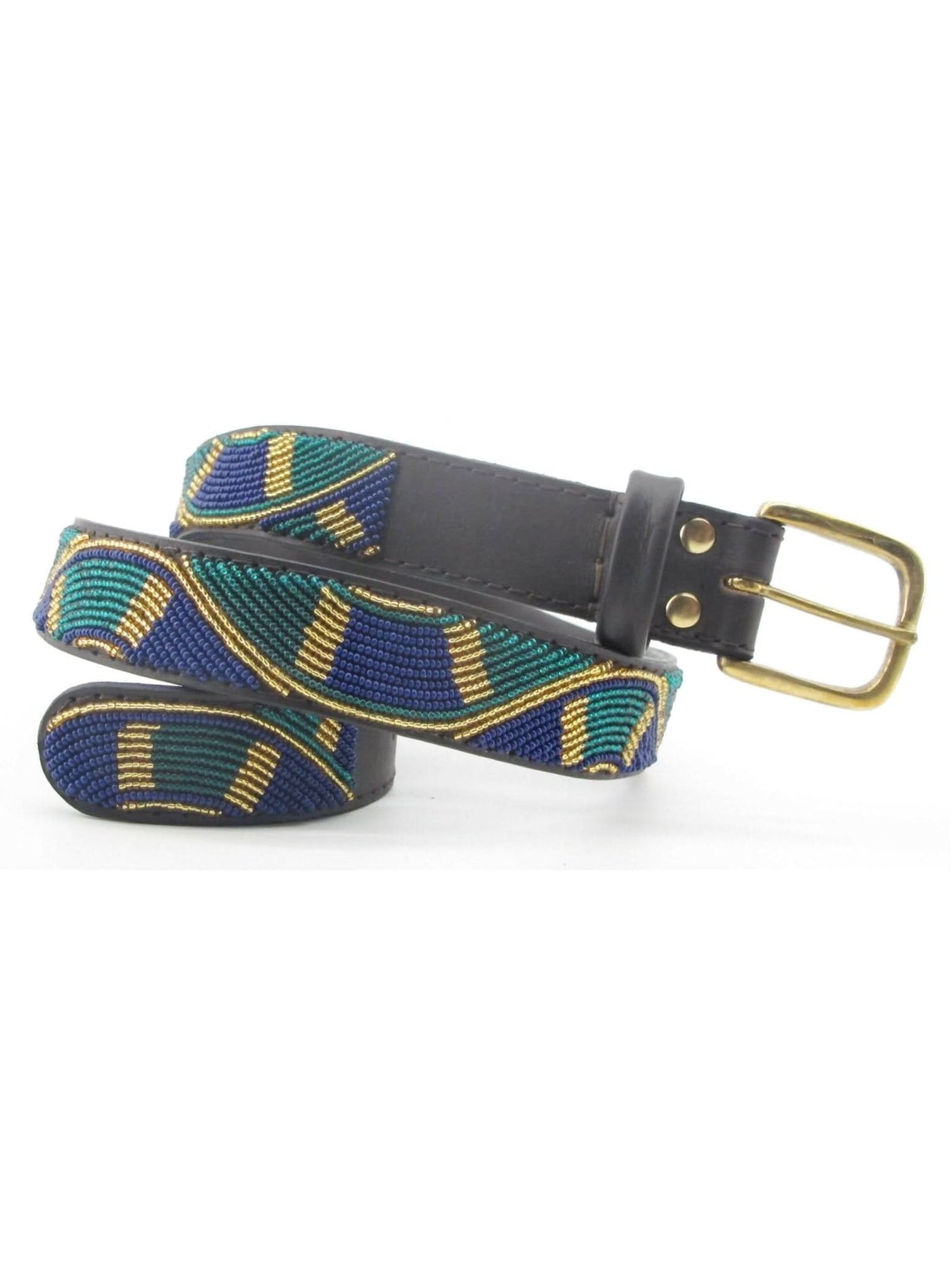 Azu's Casual 3cm Belt - Peacock Waves - Shopzetu