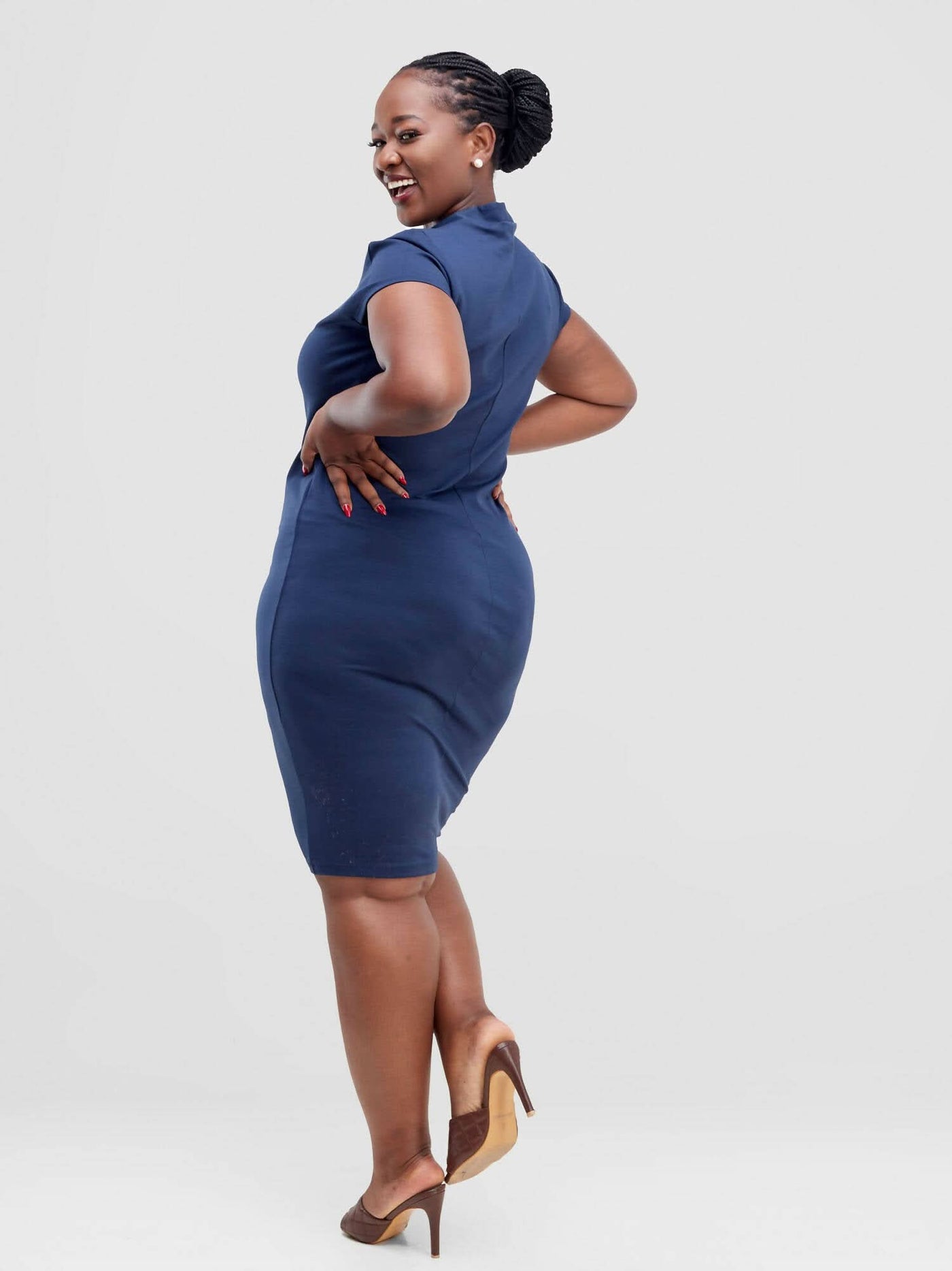 Aramay Joali Knee Length Dress - Navy Blue