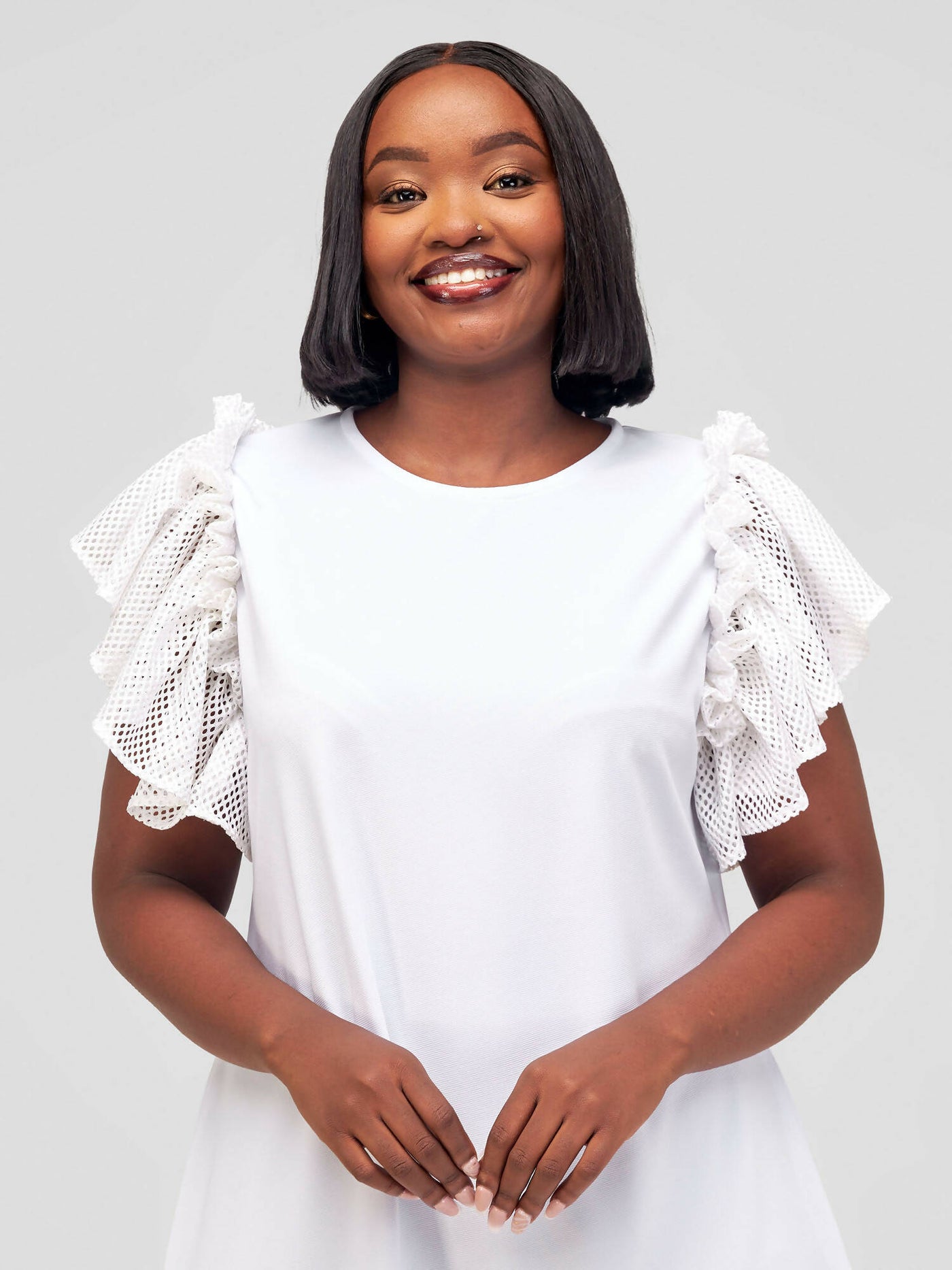 Mariste Shakira Shift Dress - White - Shopzetu