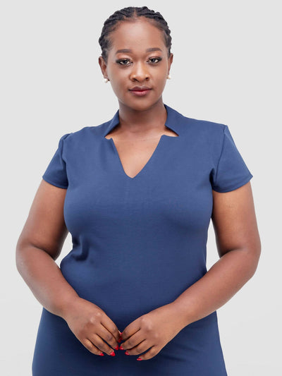 Aramay Joali Knee Length Dress - Navy Blue