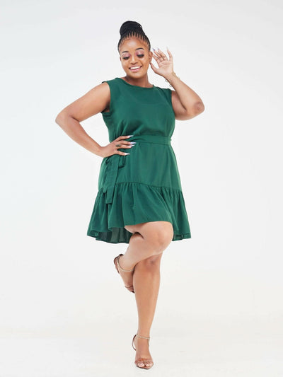 Phyls Collections Leila Sleeveless Shift Knee Length Dress - Green - Shopzetu