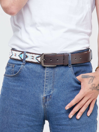 Kiondo Everyday Beaded Belt - Brown - Shopzetu