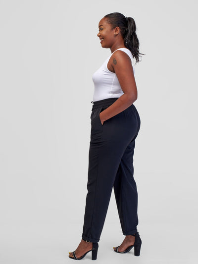 Vivo Ava Tapered Pants - Black - Shopzetu