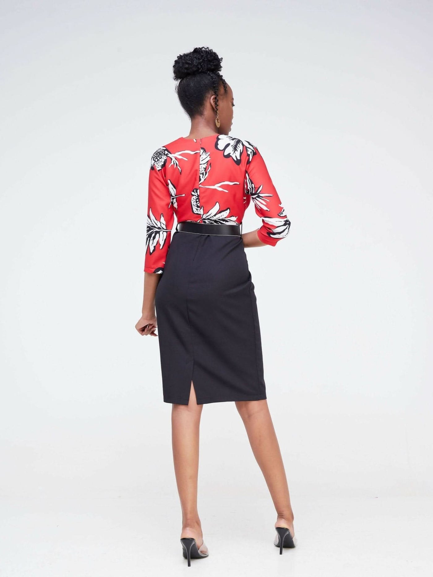 The Fashion Frenzy Pencil Dress- Black & Red - Shopzetu