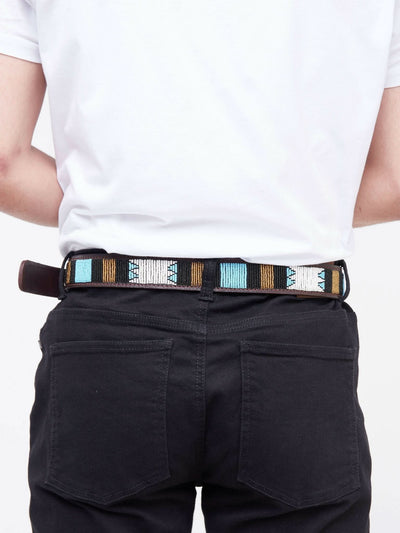 Kiondo Everyday Multicolored Beaded Belt - Brown - Shopzetu