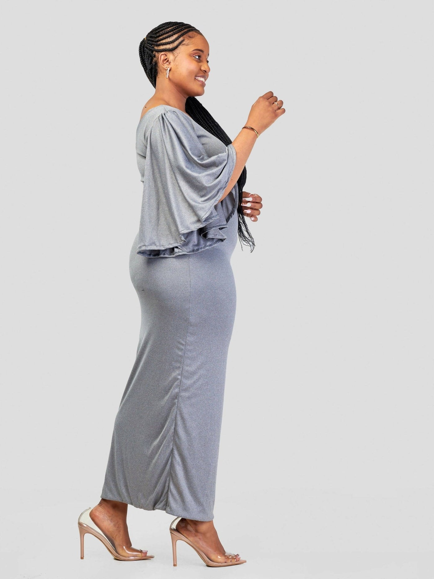 Juka Closet One Hand Dress - Grey - Shopzetu