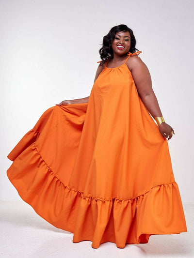 Izulu Lugard Dress - Orange - Shopzetu