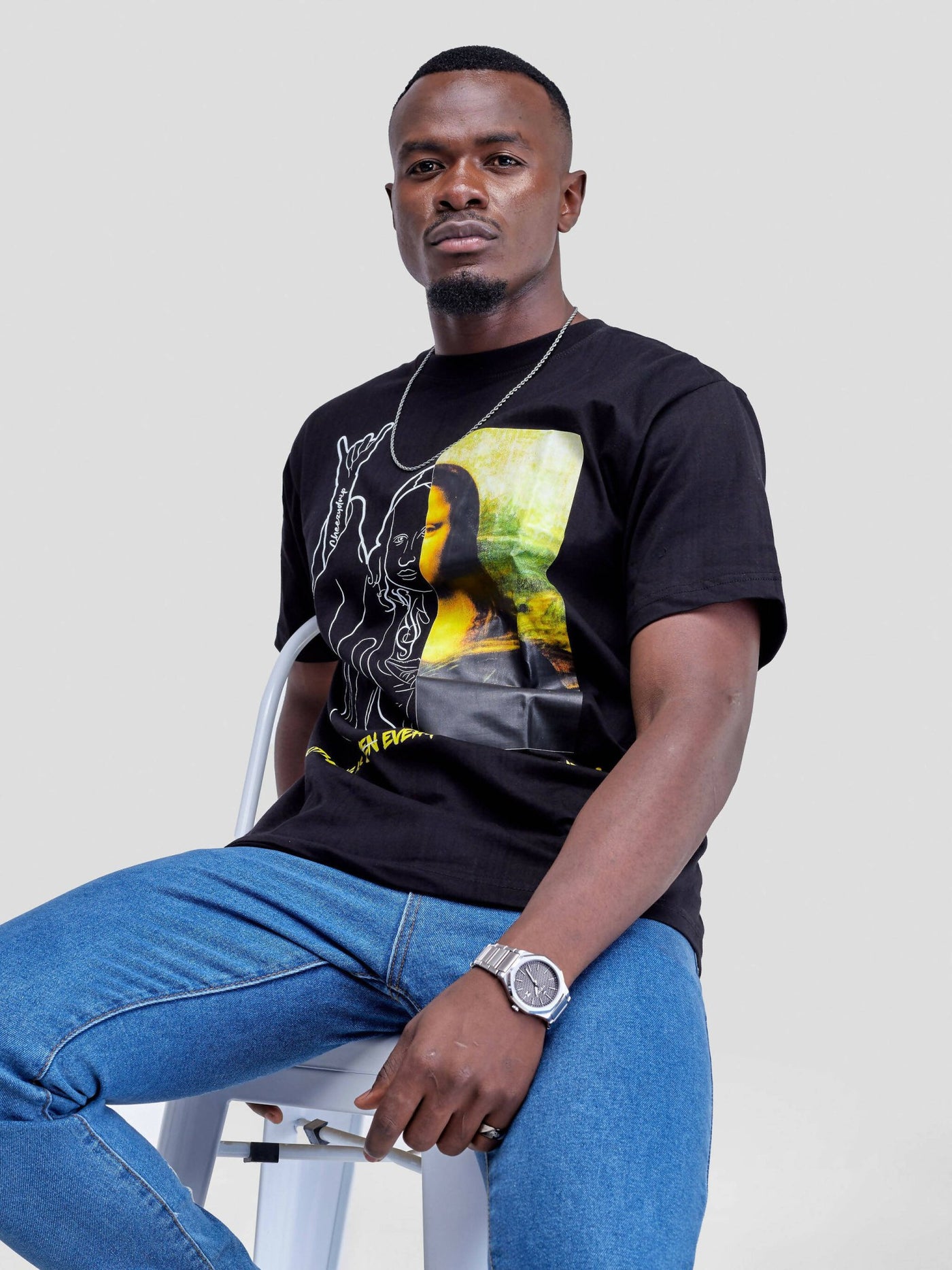 Cheezydrip Monalisa T-shirt - Black - Shopzetu