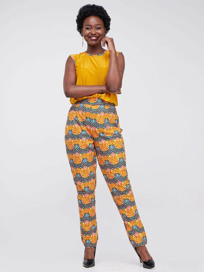 Simbaress Ankara Mix Karisi Jumpsuit - Orange - Shopzetu